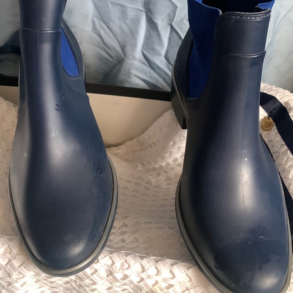 Blue Kate Spade rain boots